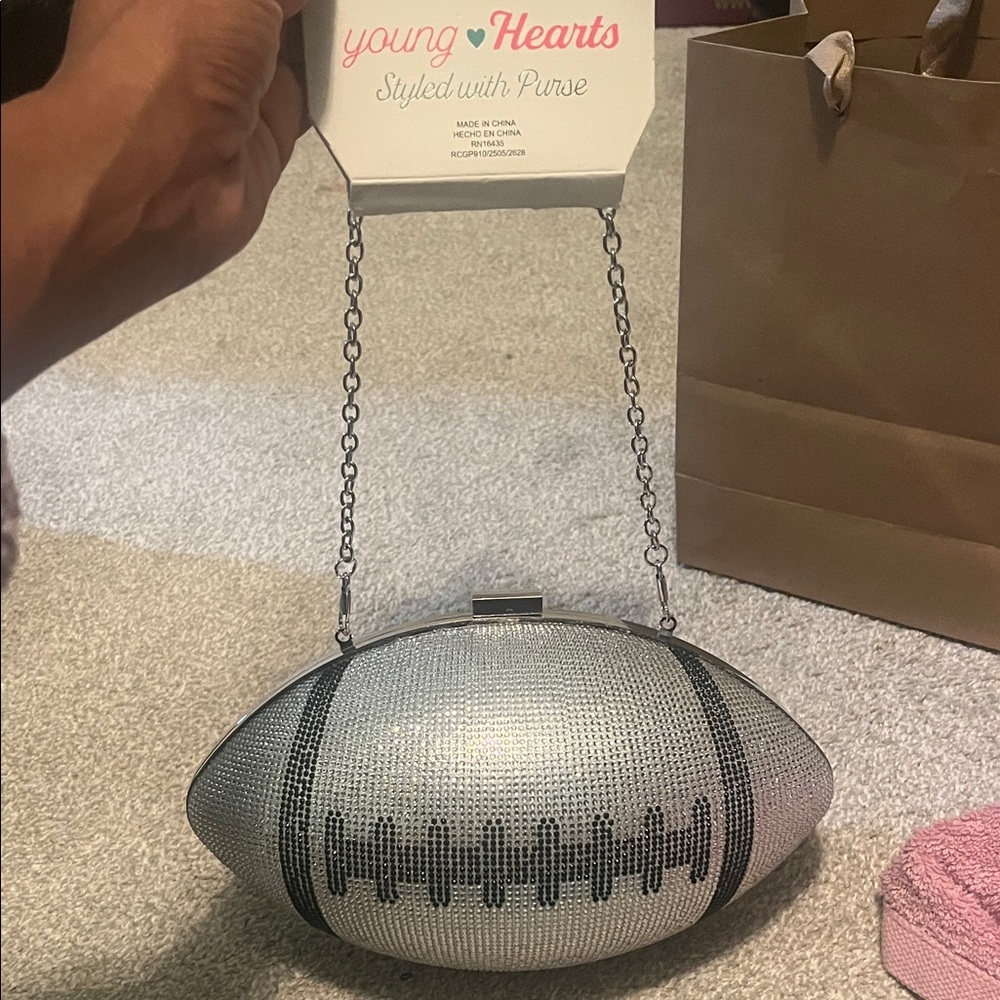 Silver Football Clutch Bag